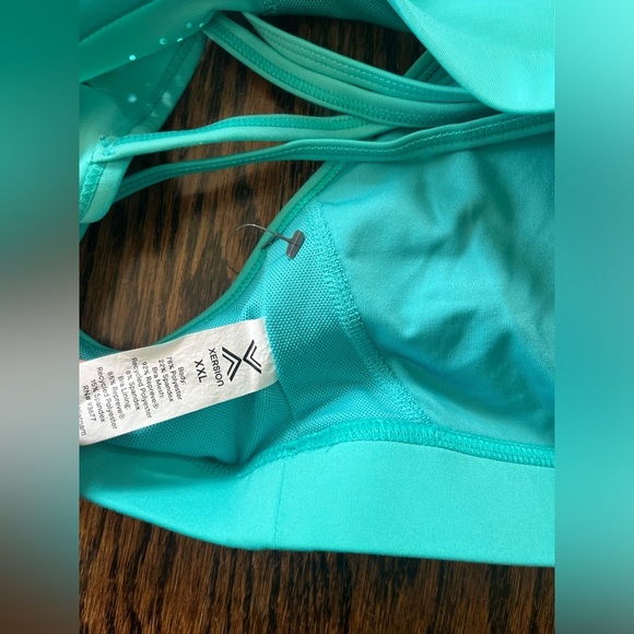 Xersion Medium Support Strappy Back Sports Bra Sz. XXL green - Picture 6 of 6